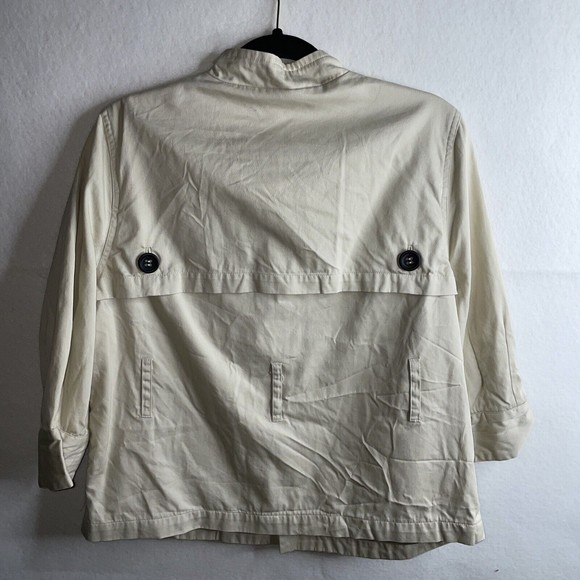 Vertigo Paris Womens Cropped Blazer Jacket Size XL Tan Creme  Button Front Lined - Picture 9 of 10